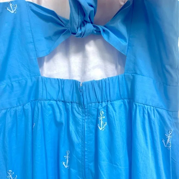 NWT Lilly Pulitzer Charlese cotton halter midi dress in Lunar blue, size 6 - Picture 7 of 11